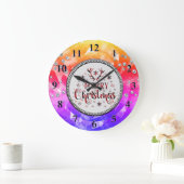 Paarse geweldige Emerald Merry kerst Grote Cl Grote Klok (Huis)