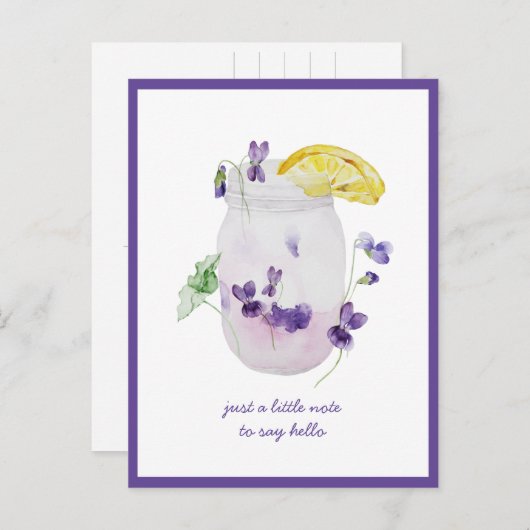 Paarse geweldplegingen, limonade Mason Jar denking Briefkaart (Voorkant / Achterkant)