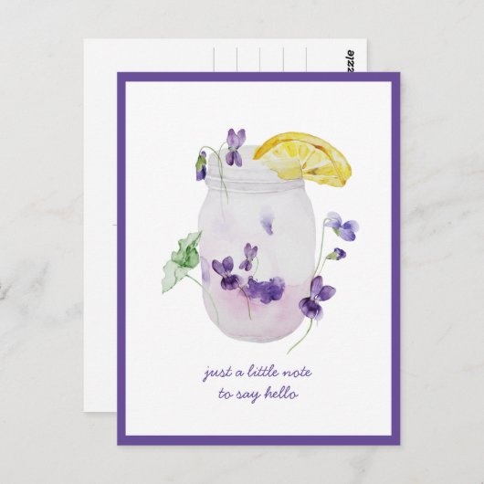 Paarse geweldplegingen, limonade Mason Jar denking Briefkaart (Voorkant / Achterkant)