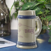 Paarse geweven harten paar koffiemok