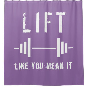 Paarse gewichtverhogingsfitness Gym Showgordijn Douchegordijn