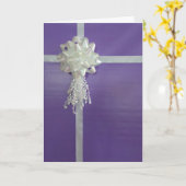 Paarse gewikkelde Gift Verjaardag Kaart (Gele Bloem)