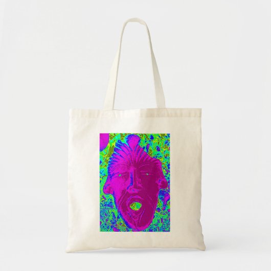 paarse gezichtszak tote bag (Voorkant)