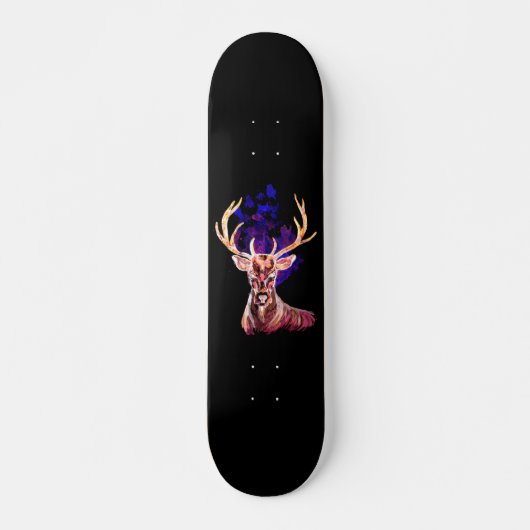 Paarse Ghost Deer Persoonlijk Skateboard (Voorkant)