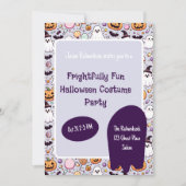 Paarse Ghost Kinderen Halloween Party Uitnodiging (Voorkant)