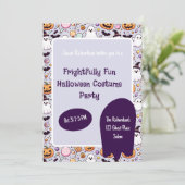Paarse Ghost Kinderen Halloween Party Uitnodiging (Staand voorkant)