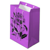 Paarse Gift Bag met Poppy - Uw kleuren Medium Cadeauzakje (Achterkant Gekanteld)