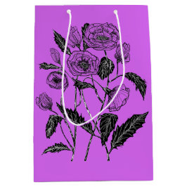 Paarse Gift Bag met Poppy - Uw kleuren Medium Cadeauzakje
