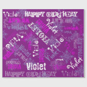 Paarse Gift Wrap Gepersonaliseerde sneeuwvlokjes Cadeaupapier (Vlak)