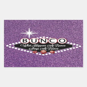 Paarse Giltter wat er gebeurt bij Bunco Envelope S Rechthoekige Sticker