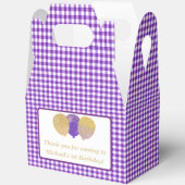 Paarse Gingham Ballonnen Aangepaste Foto Verjaarda Bedankdoosjes (Open)