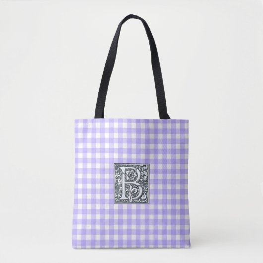 paarse gingham boodschappentas tote bag (Voorkant)