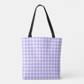 paarse gingham boodschappentas tote bag (Achterkant)