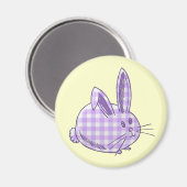 paarse gingham bunny magneet (Voorkant / Achterkant)