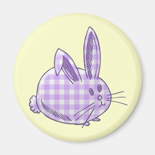paarse gingham bunny magneet (Voorkant)