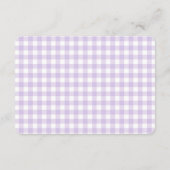 Paarse Gingham Coquette  Luierloterij Informatiekaartje (Achterkant)