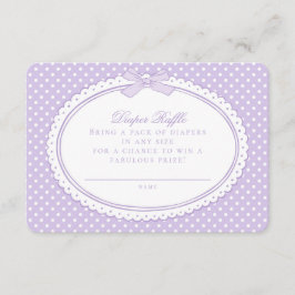 Paarse Gingham Coquette Luierloterij Informatiekaartje
