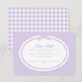 Paarse Gingham Coquette  Luierloterij Informatiekaartje (Voorkant / Achterkant)