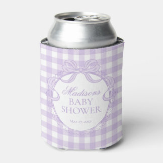 Paarse Gingham Coquette Strik Baby Borrelcadeau Blikjeskoeler