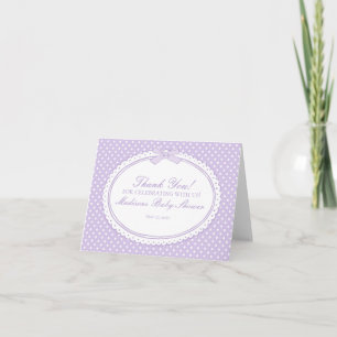 Paarse Gingham Coquette Strik Bedankkaart