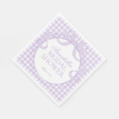 Paarse Gingham Coquette Strik Bruidsdiner Dessert Servet (Hoek)