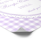 Paarse Gingham Coquette Strik Deel een Recept Poster (Hoek)