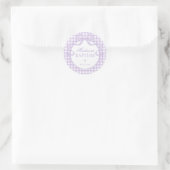 Paarse Gingham Coquette Strik Doop Envelope Zegel (Tas)
