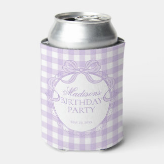 Paarse Gingham Coquette Strik Verjaardagsfeest Fav Blikjeskoeler