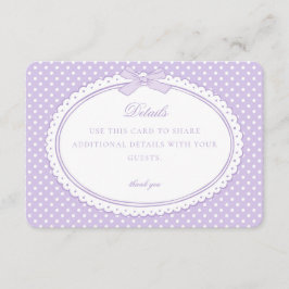 Paarse Gingham Coquette Strikdetails Kaart
