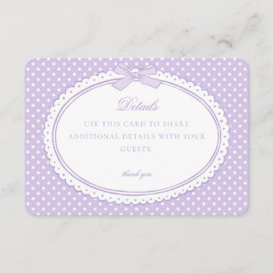 Paarse Gingham Coquette Strikdetails Kaart