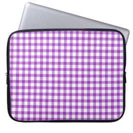 Paarse Gingham Country Chic Laptop Sleeve