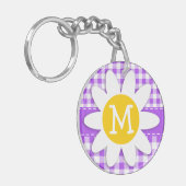 Paarse Gingham; Daisy Sleutelhanger (Voorkant Links)