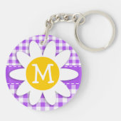 Paarse Gingham; Daisy Sleutelhanger (Achterkant)