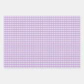 Paarse Gingham en Bloemen Inpakpapier Sh (Voorkant)
