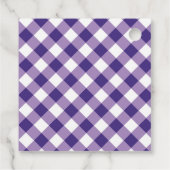 Paarse Gingham en Zonnebloem Dank u wel Bedankjes Labels (Achterkant)