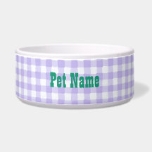 Paarse Gingham gepersonaliseerde dierennaam - Gepe