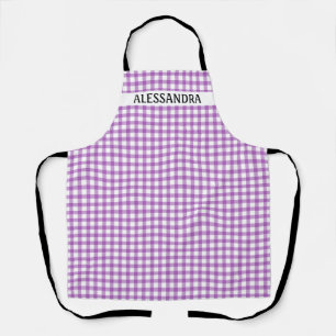 Paarse Gingham gepersonaliseerde landhuis Schort