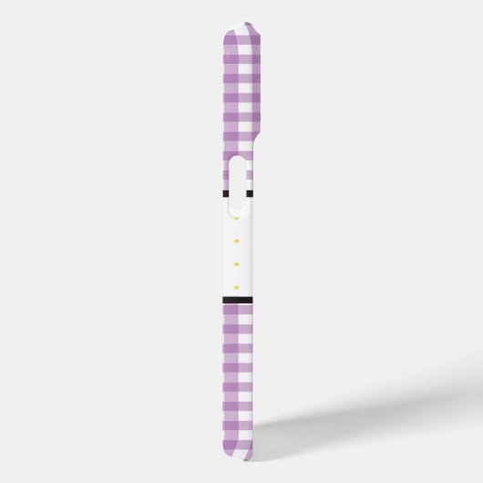 Paarse Gingham Geruite Bloem Initialen Case-Mate iPhone Case (Achterkant / Rechts)