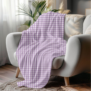 Paarse Gingham Geruite Gezellige Cottagecore Style Fleece Deken