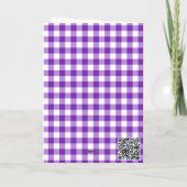 Paarse Gingham & Glitterballonnen 1e Verjaardag Kaart (Achterkant)
