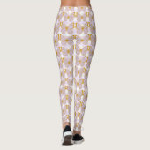 Paarse Gingham Gold Butterfly Designer Leggings (Achterkant)