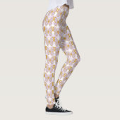 Paarse Gingham Gold Butterfly Designer Leggings (Rechts)