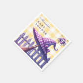 Paarse Gingham Halloween Baby shower Servet (Hoek)