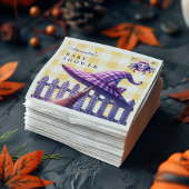 Paarse Gingham Halloween Baby shower Servet