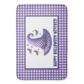Paarse Gingham Halloween Heksenhoed Welkom Badmat (Voorkant Verticaal)