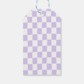 Paarse Gingham Halloween Verjaardagsfeest Cadeaulabel (Achterkant)
