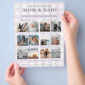 Paarse Gingham Hoe Oud Waren Moeder en Vader Foto  Flyer (Hand)