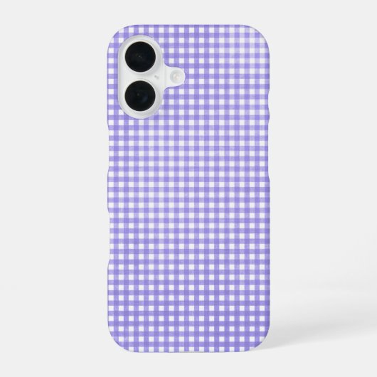 paarse gingham iPhone 16 hoesje (Achterkant)