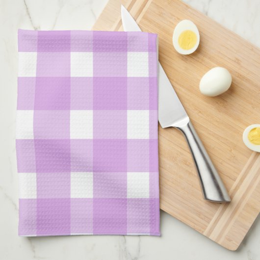 Paarse Gingham Keukenhanddoek (Quarter Fold)