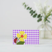 Paarse Gingham; Lieveheersbeestje Visitekaartje (Staand voorkant)